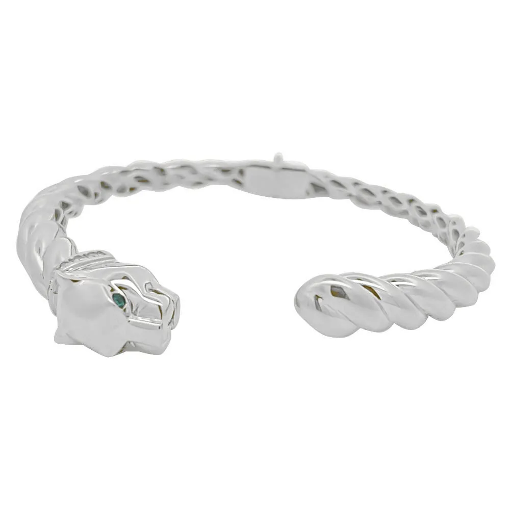 1 Tiger CZ Solid 10K Gold Women's Bangle