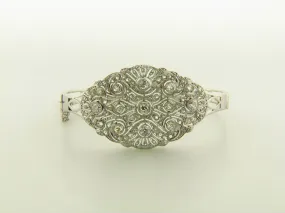 14K White Gold Diamond Bangle Bracelet