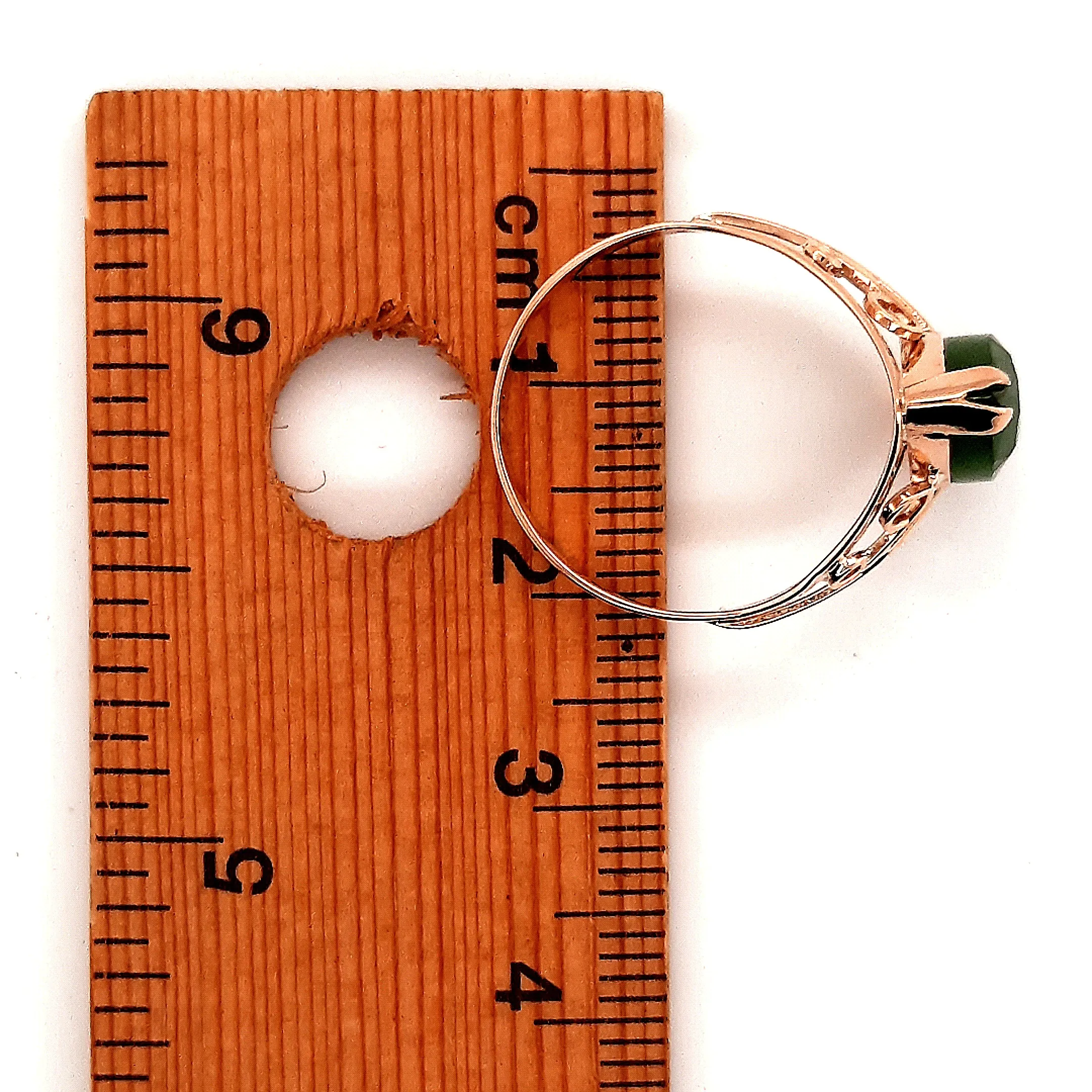 9ct Rose Gold Nephrite Jade Ring