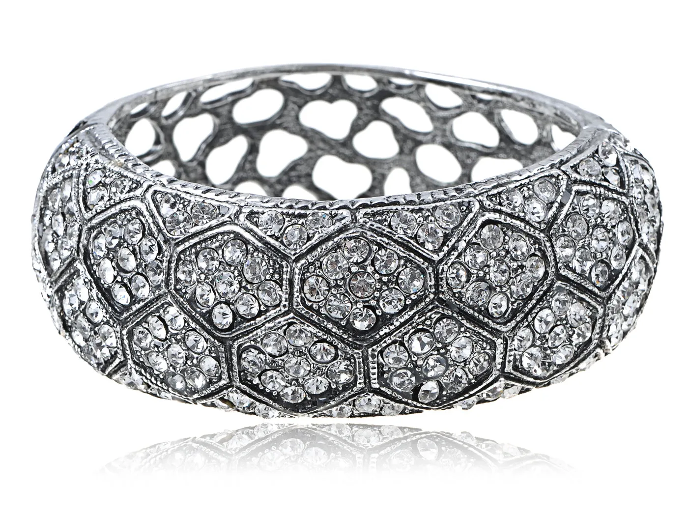 Antique Silver Elements Tarnished Cuff Bracelet