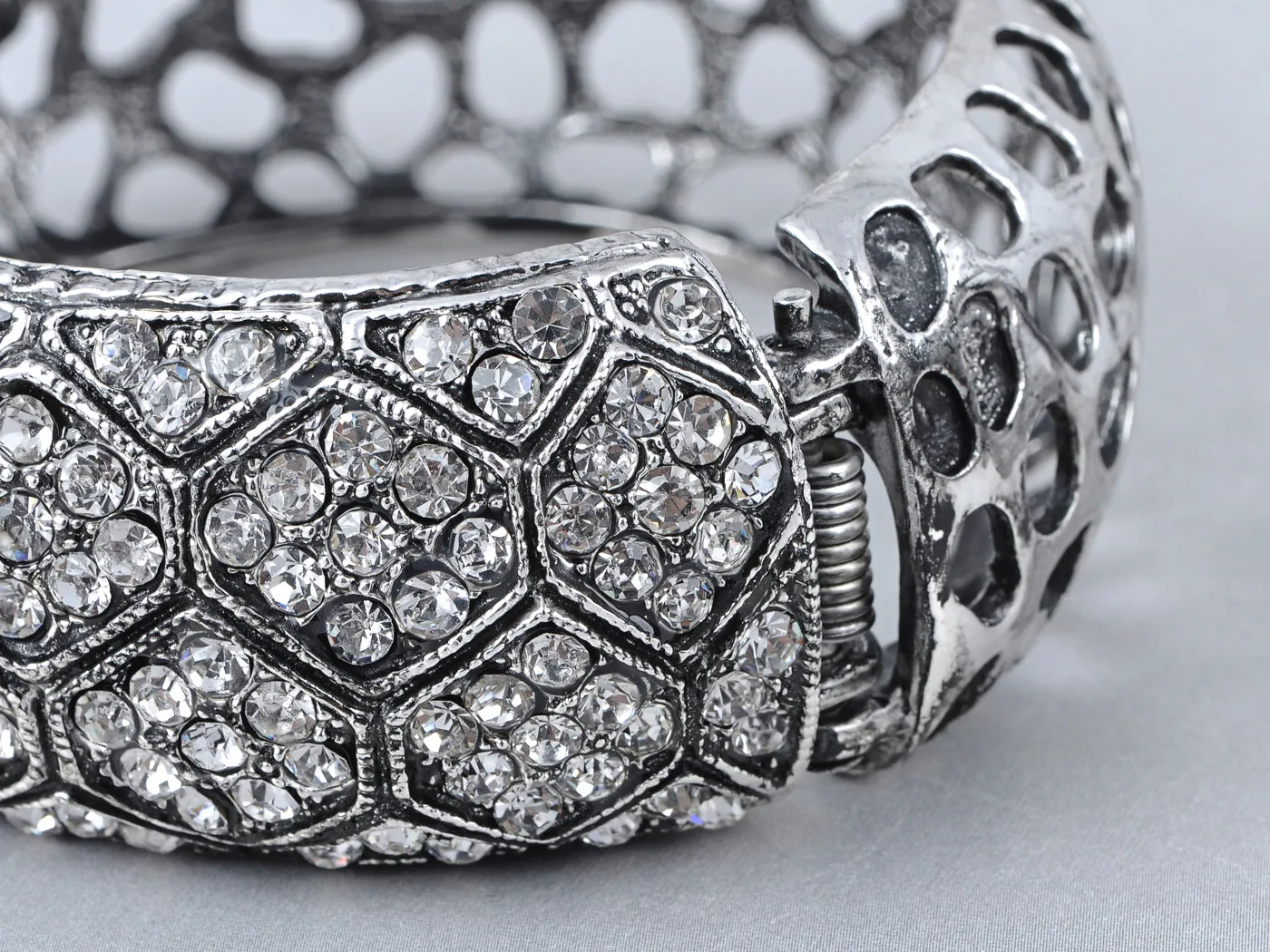 Antique Silver Elements Tarnished Cuff Bracelet