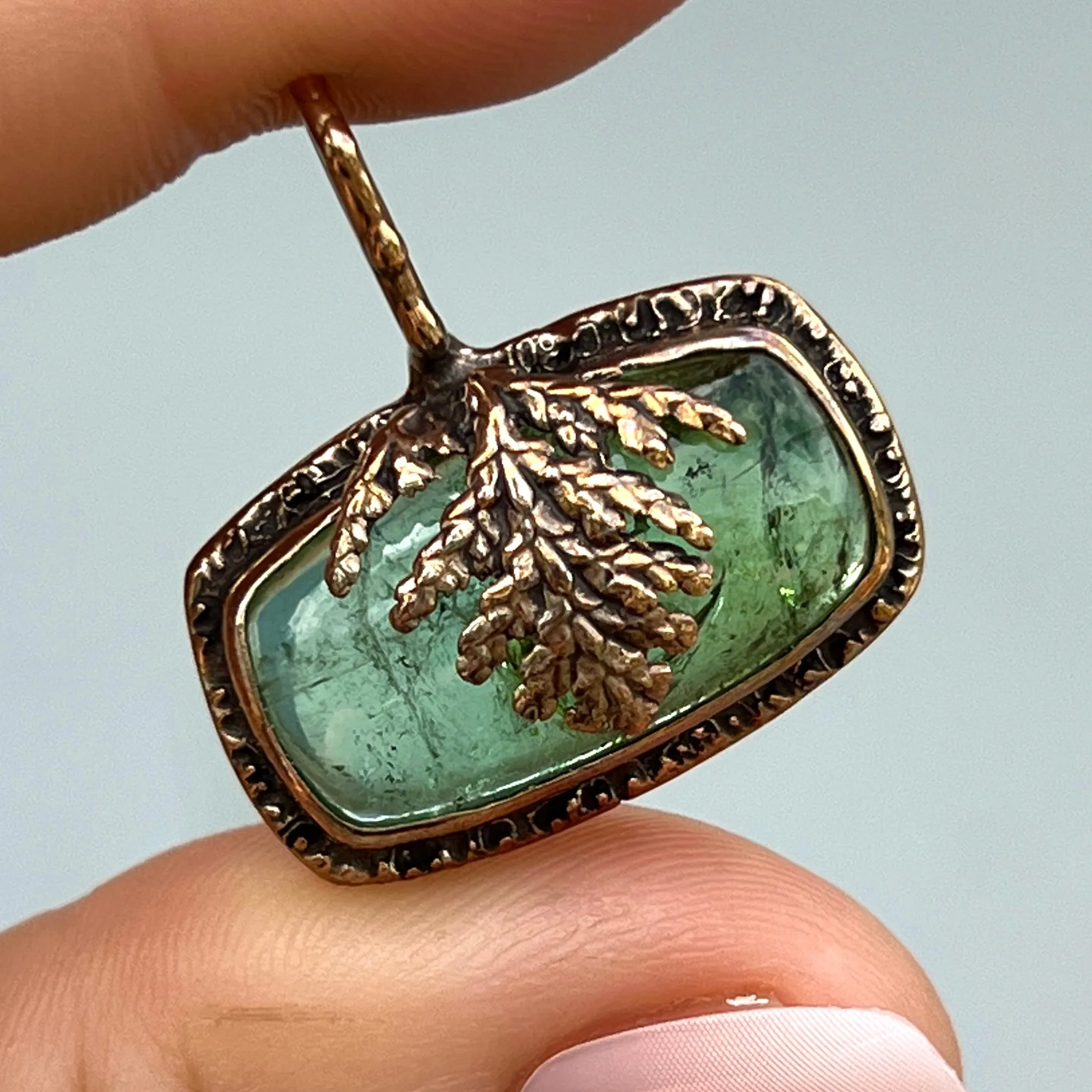 AVAILABLE PRE-ORDER- Green Tourmaline Juniper Pendant