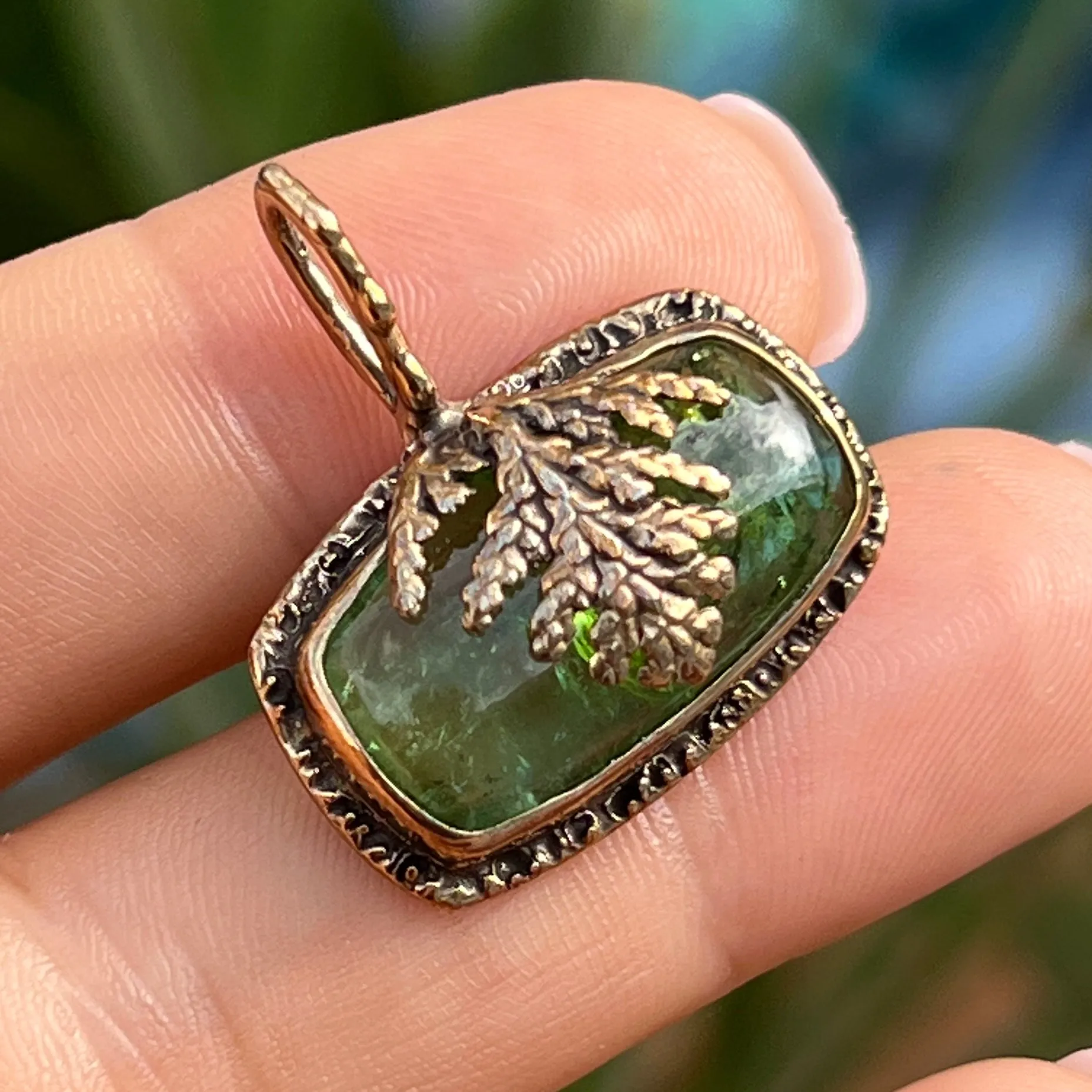 AVAILABLE PRE-ORDER- Green Tourmaline Juniper Pendant