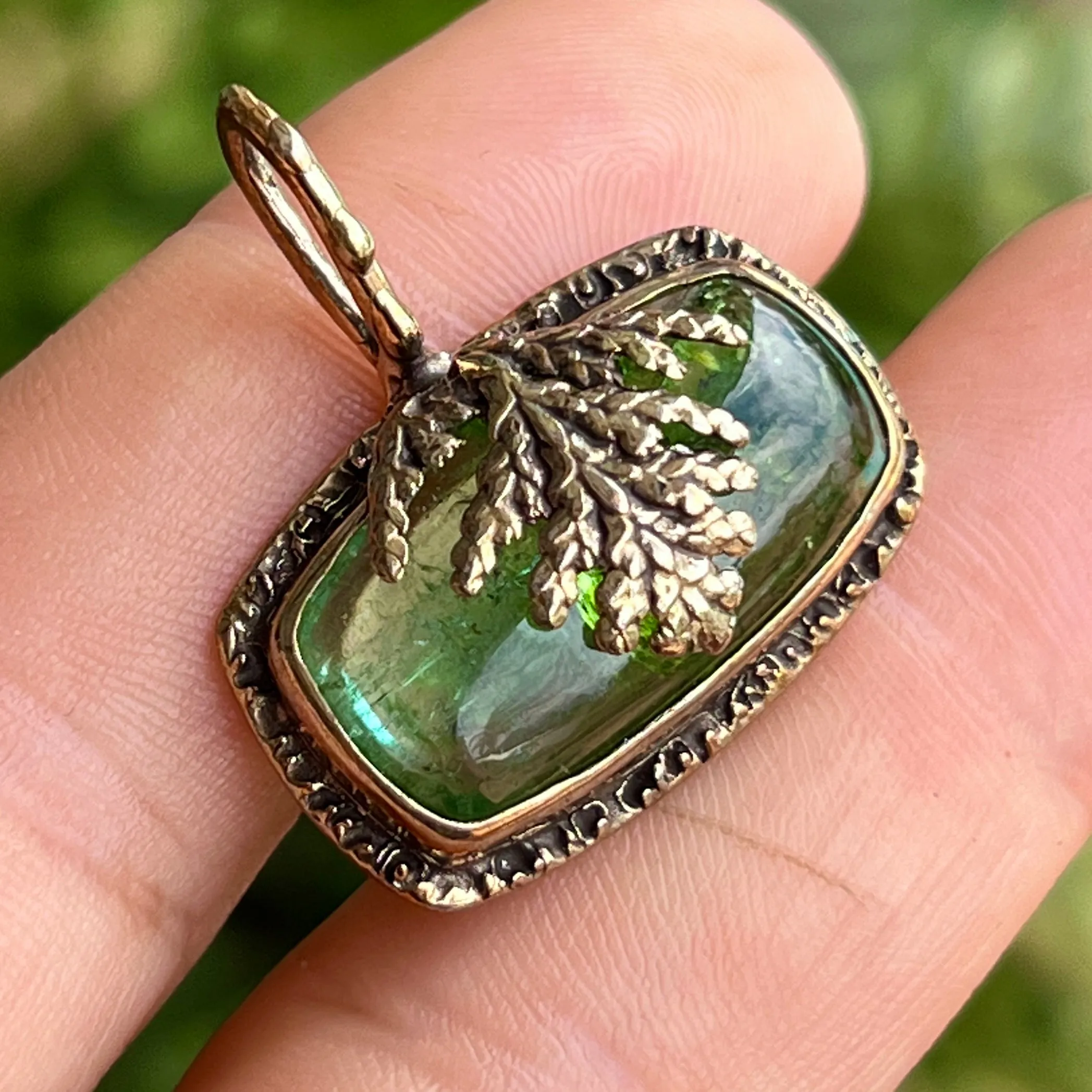 AVAILABLE PRE-ORDER- Green Tourmaline Juniper Pendant