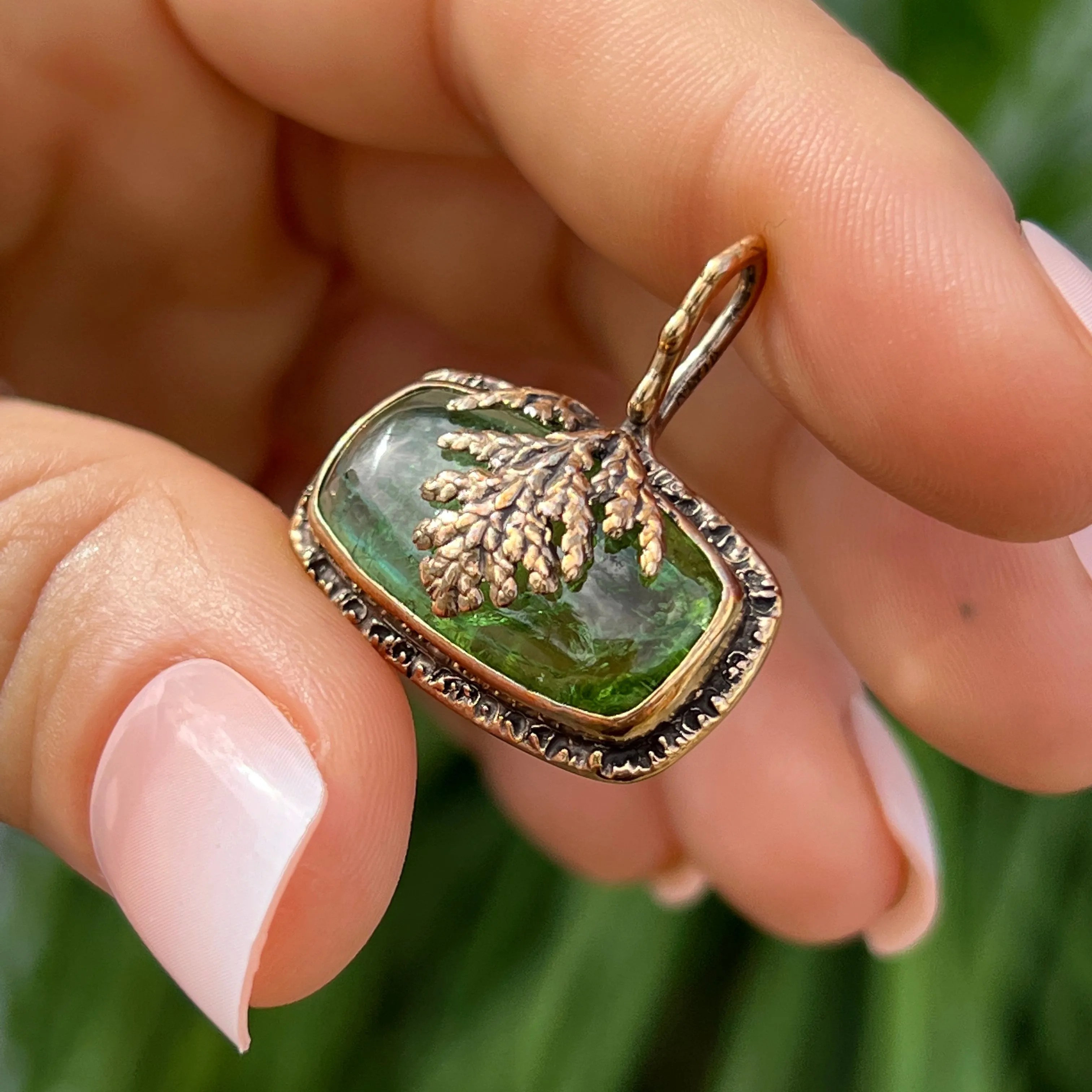 AVAILABLE PRE-ORDER- Green Tourmaline Juniper Pendant