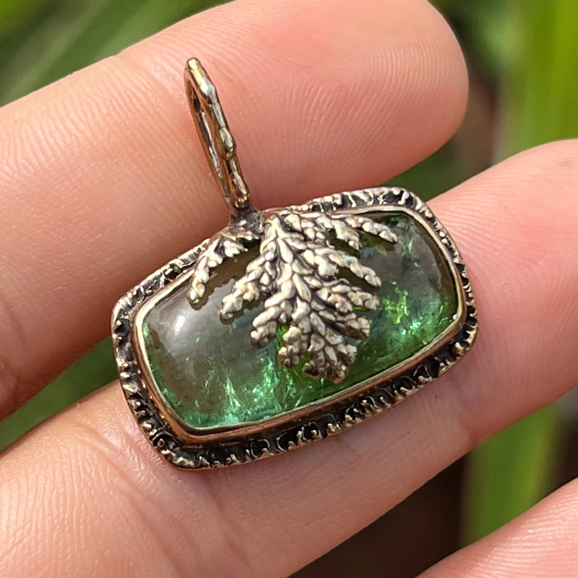 AVAILABLE PRE-ORDER- Green Tourmaline Juniper Pendant