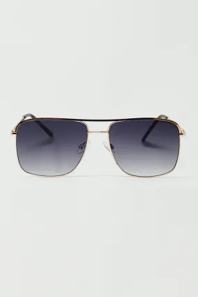 Aviator Vintage Sunglasses With Golden Rim