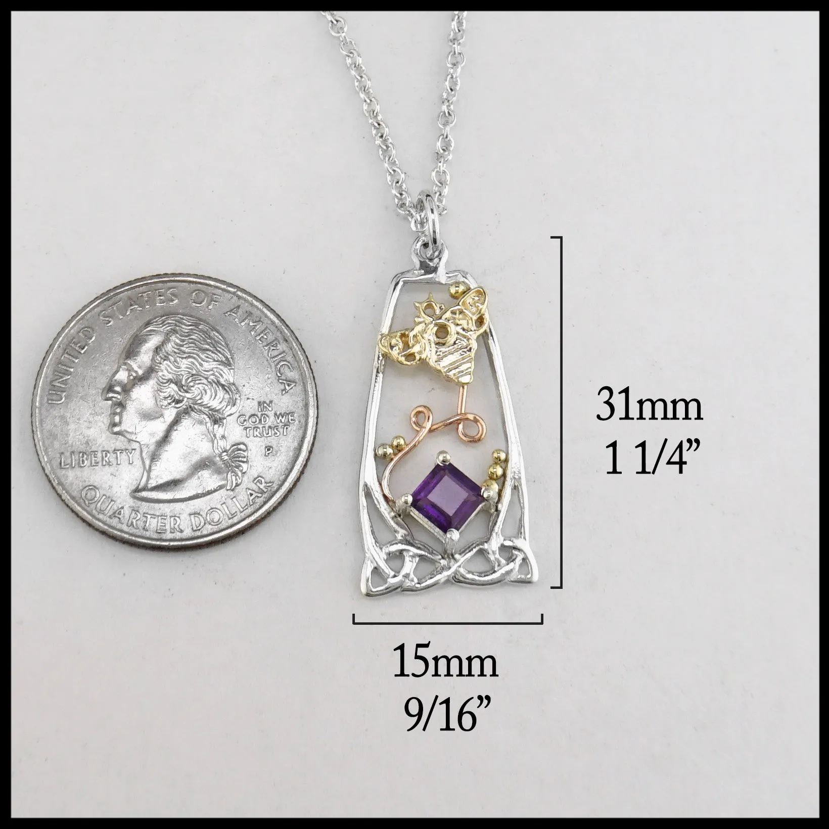 Bee Pendant with Amethyst