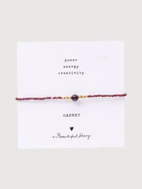 Bracelet Iris Card Garnet Gold | A Beautiful Story
