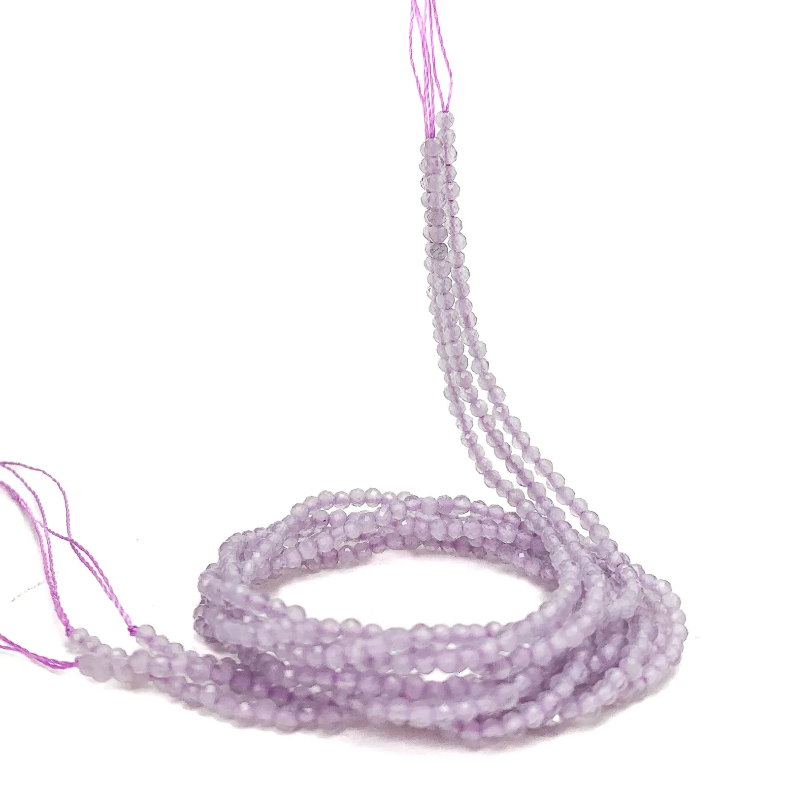 Cape Amethyst 2mm Faceted Rounds Bead Strand