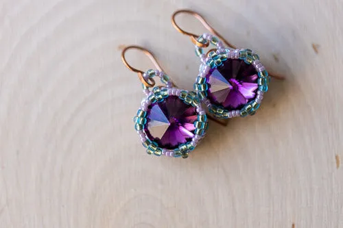 Em'z Blendz Lotus Flower Necklace | Handwoven Amethyst Crystal & Copper