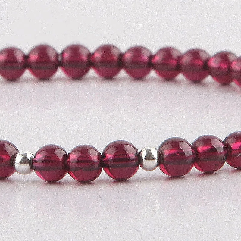 Garnet and Strawberry Quartz Beaded Bracelets Handmade Jewelry Accessories Gift for Women