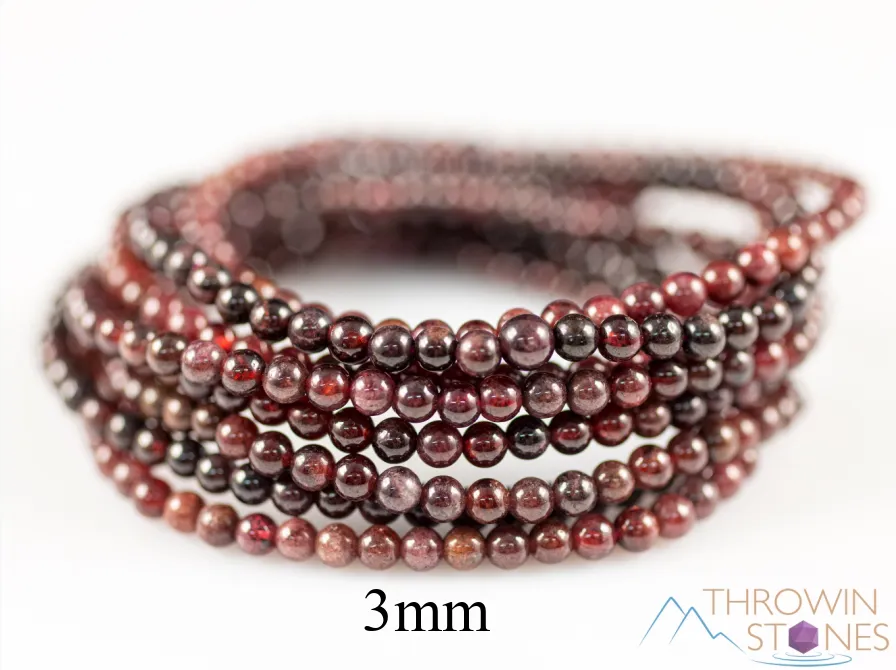 GARNET Crystal Bracelet - Round Beads - Beaded Bracelet, Birthstone Bracelet, Handmade Jewelry, Healing Crystal Bracelet, E0597