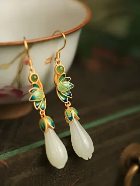 Jade Earrings: Emerald Leaves