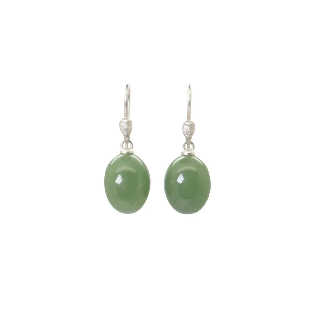 Jade Figurehead Cameo Earrings