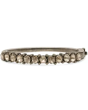 Sterling Silver Half Diamond Bangle Bracelet