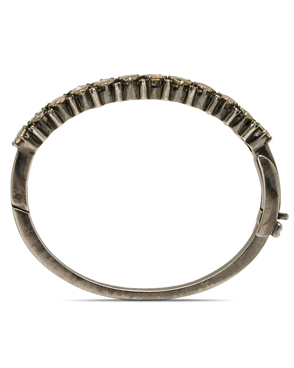 Sterling Silver Half Diamond Bangle Bracelet
