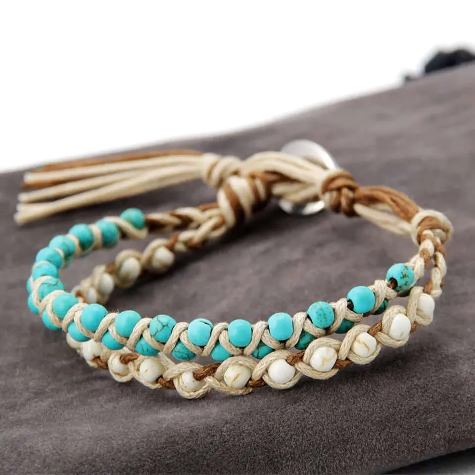 Stone Beaded Braid Bracelet