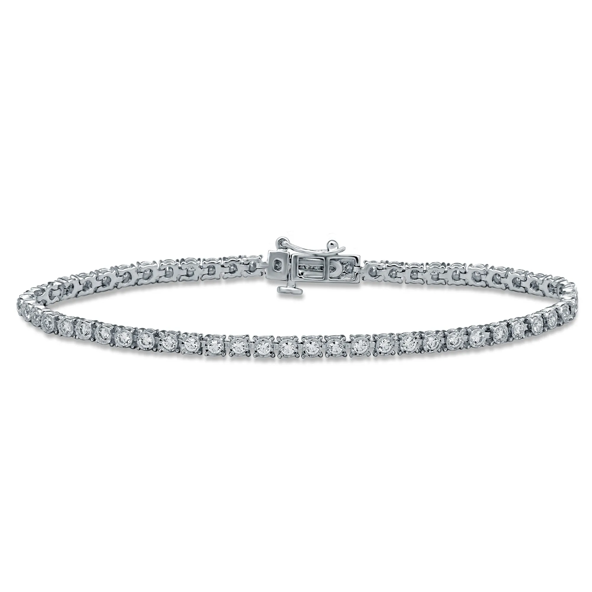 Tennis Bracelet with 1.25ct of Diamonds in 9ct White Gold